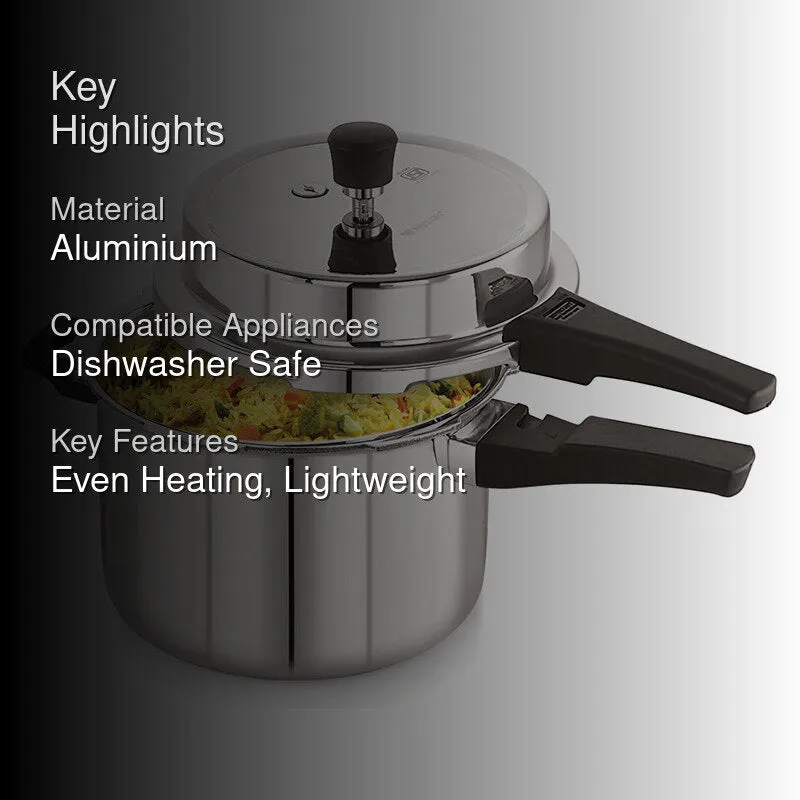 Nirlon Steel Glaze Pressure Cooker (5000 mL/3000 mL)- Set Of Two media 2
