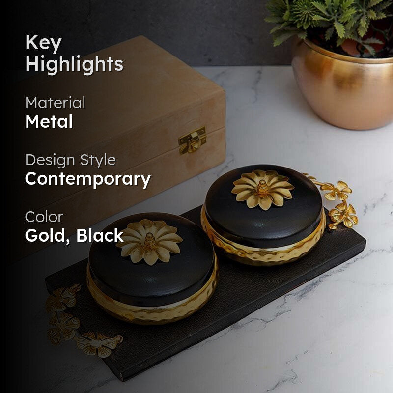 Black & Gold Metal Dryfruit Boxes media 2