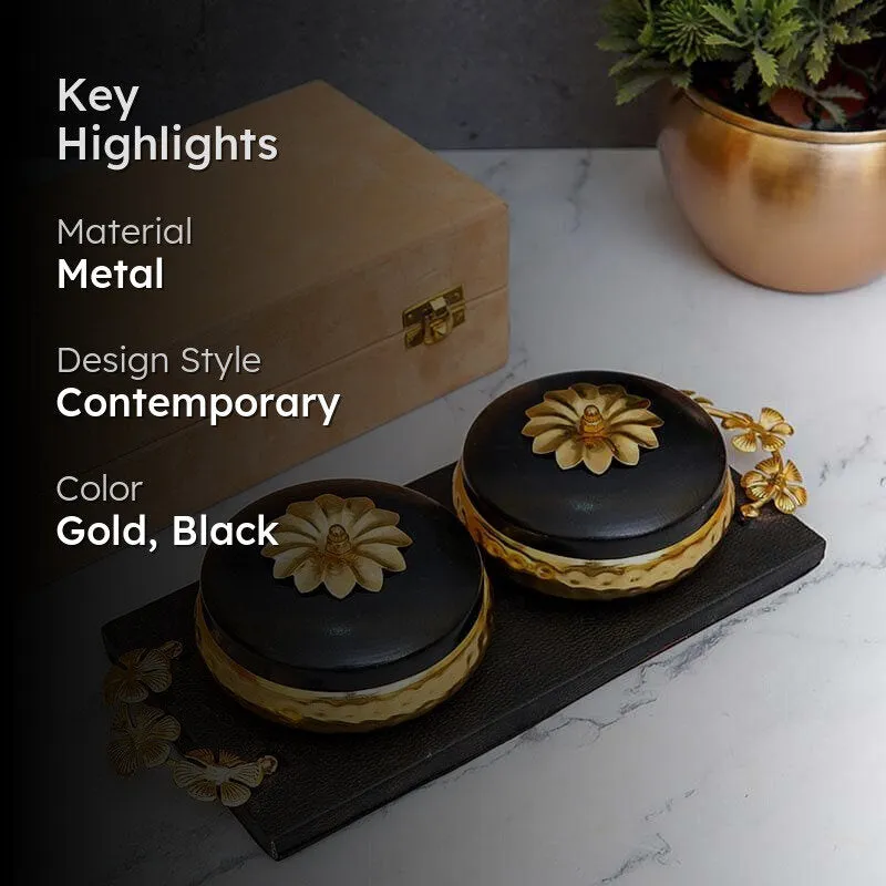 Black & Gold Metal Dryfruit Boxes media 2