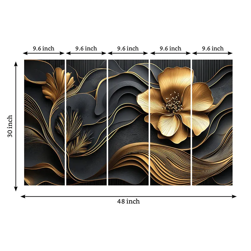 Flora Obsidia I Canvas Wall Art - Set Of Five media 8