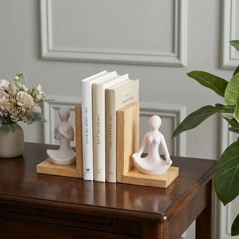 Meditate Resin Book End - Set of Two media 1