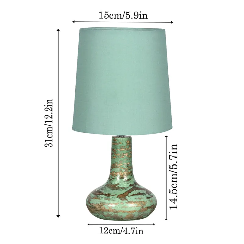 Pelion Fabric Table Lamp - Ivory,Green media 6