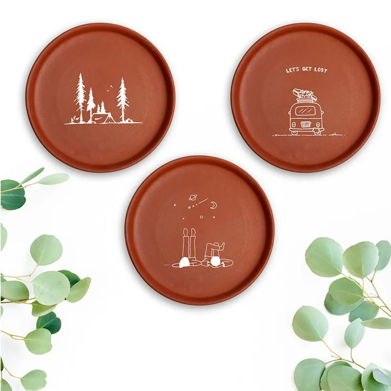 Camper Life Terracotta Wall Plate - Set Of Three media 1