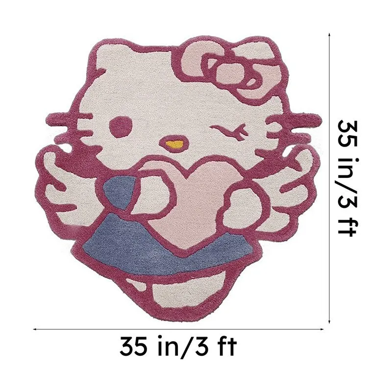 Hello Kitty Wool Carpet - White,Pink media 6