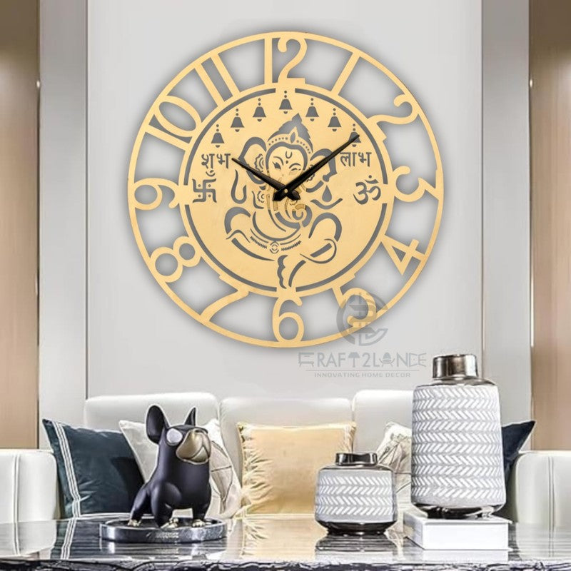 Brassy Silent Wall Clock - Gold media 4