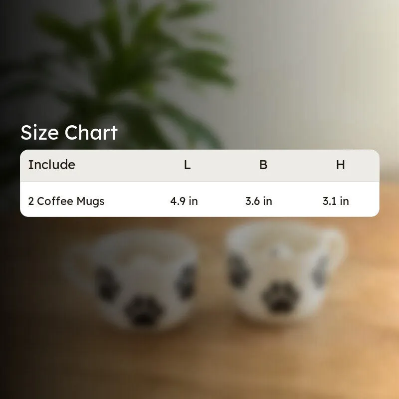 Furry Ceramic Tea Cup (210 mL Each) - Set Of Two media 8