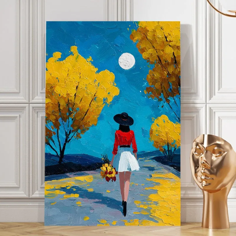 Moonlit Autumn Walk Canvas Wall Art media 7