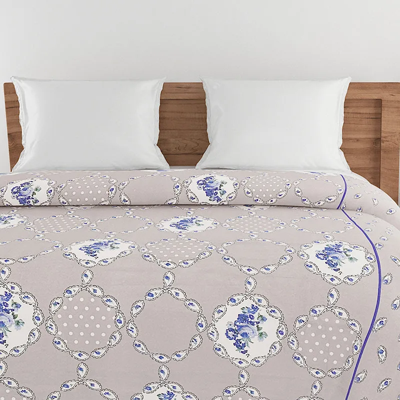 Swayam Rose Grove Cotton Comforter (Grey) - 150 GSM media 4