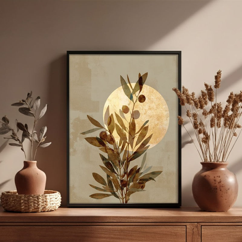Moonlit Botanicals Archival Paper Wall Painting With Black Frame media 4