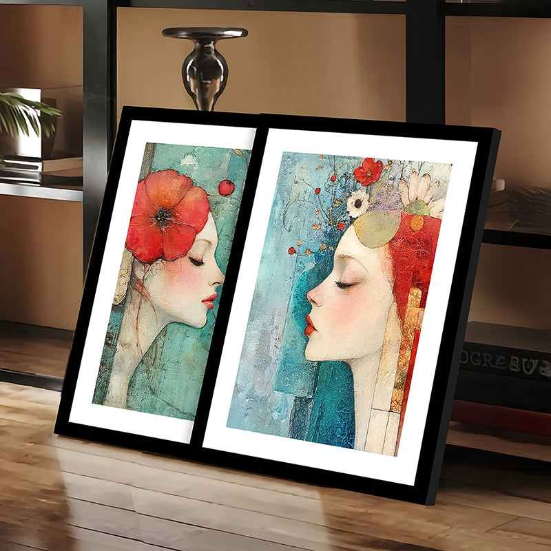 Painted Beauty Wall Art With Frame - Set Of Two media 7