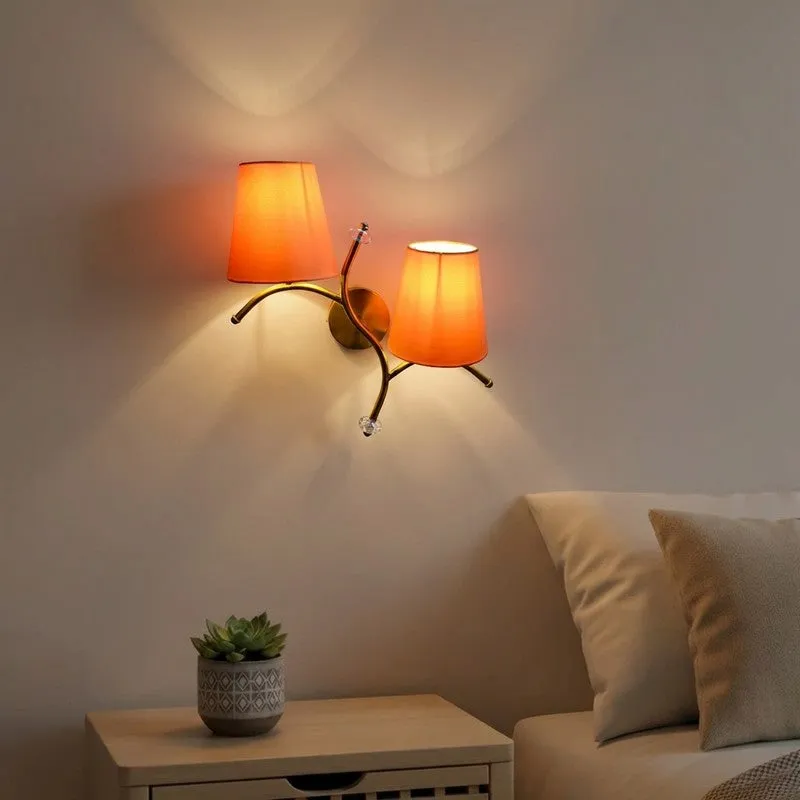 GlowStem Twin Cotton Wall Lamp - Orange media 1