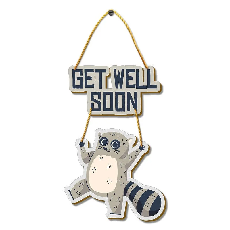 Get Well Soon Hanging Decoration with Cartoon Animal MDF Wall Accent media 4