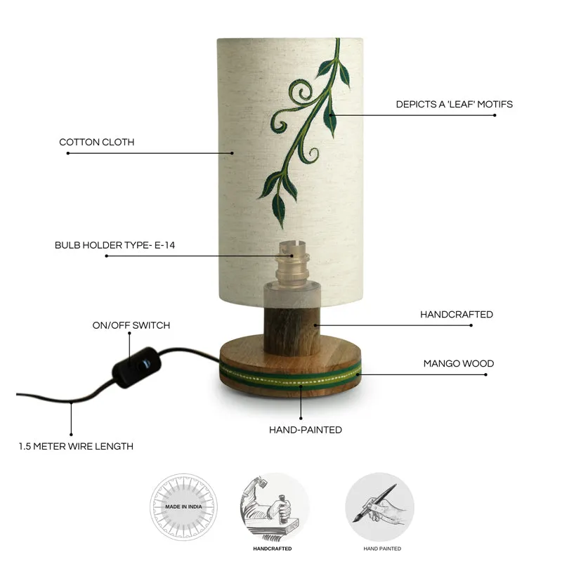 Ampelos Handcrafted Mango Wood Table Lamp - White,Green media 6
