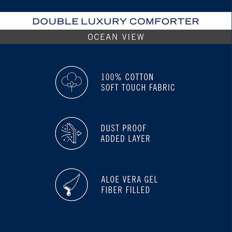 Nautica Lattice Haven Reversible Comforter (Blue,Red) - 130 GSM media 7