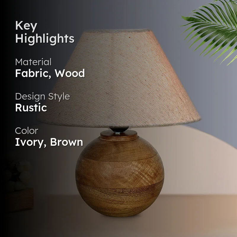 Lark Sphere Fabric Table Lamp - Ivory,Brown media 2