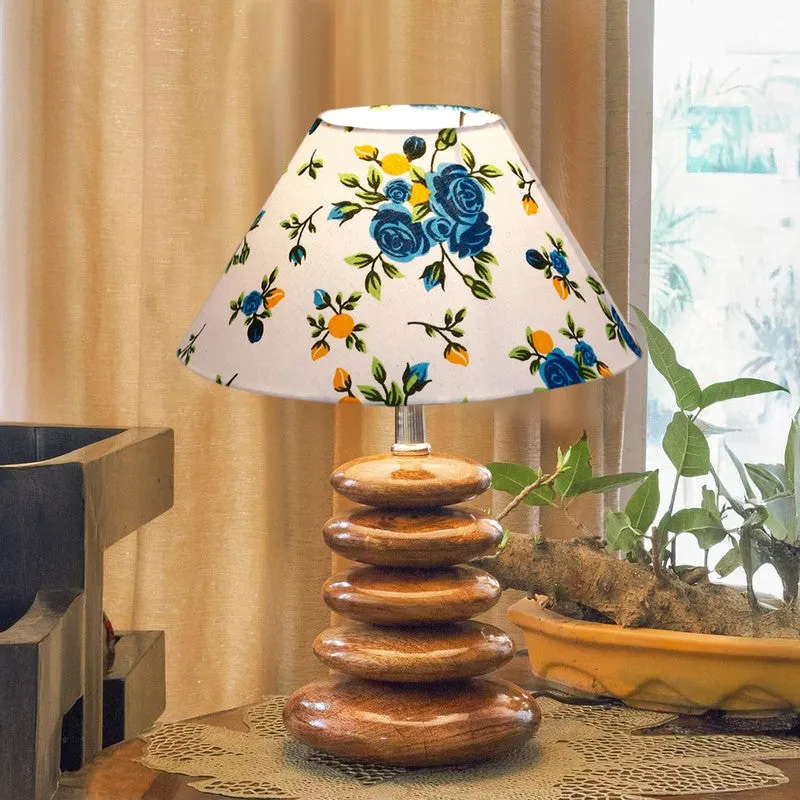 Luminox Jute Table Lamp With Wooden Base - Multicolor media 4
