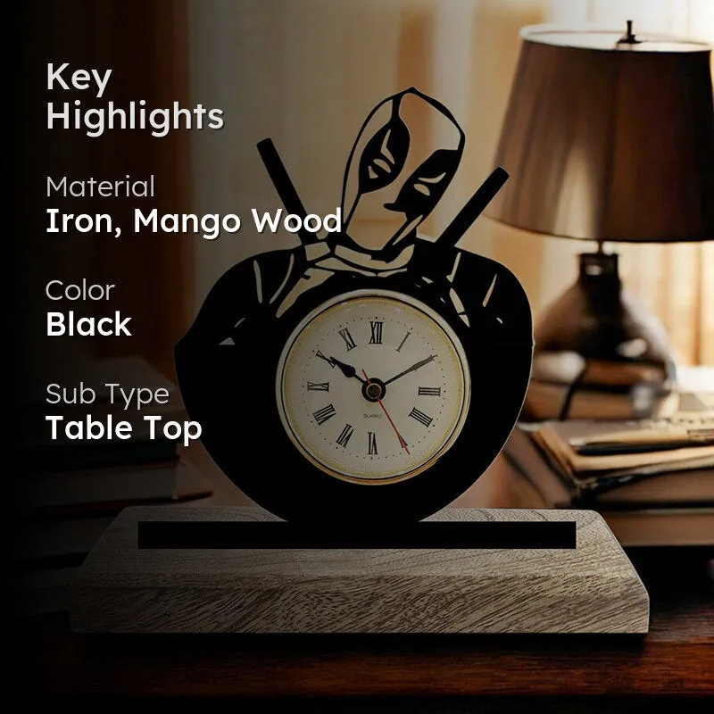 Deadpool Noir Analog Table Clock media 2