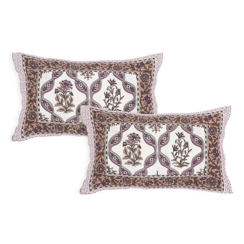 Yashasvi Ethnic Cotton Bedsheet (Purple,White) - 180 TC media 3