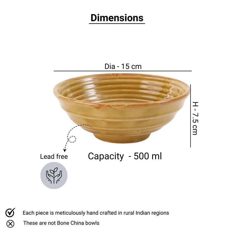 Sierra Ceramic Serving Bowl (700 mL/Beige) - Set Of Two media 8