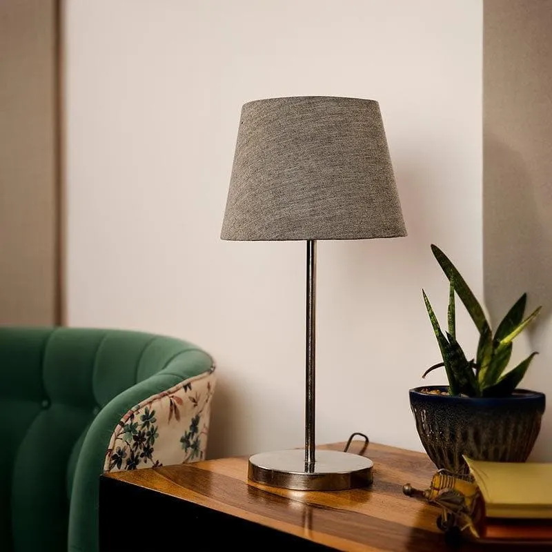 Classy With Twist Metal Chrome Fabric Table Lamp - Grey,Silver media 3