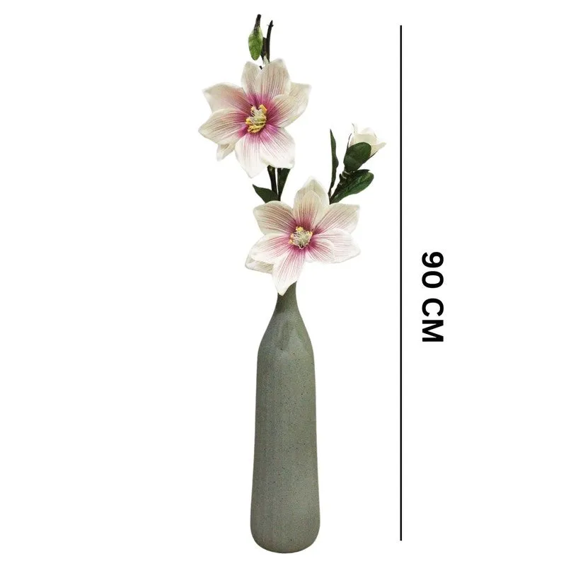 Artificial Magnolia Flower Stick - Pink,Green media 6