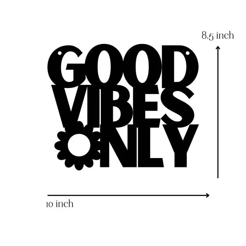 Good Vibes Only Typography Mild Steel Wall Accent media 5