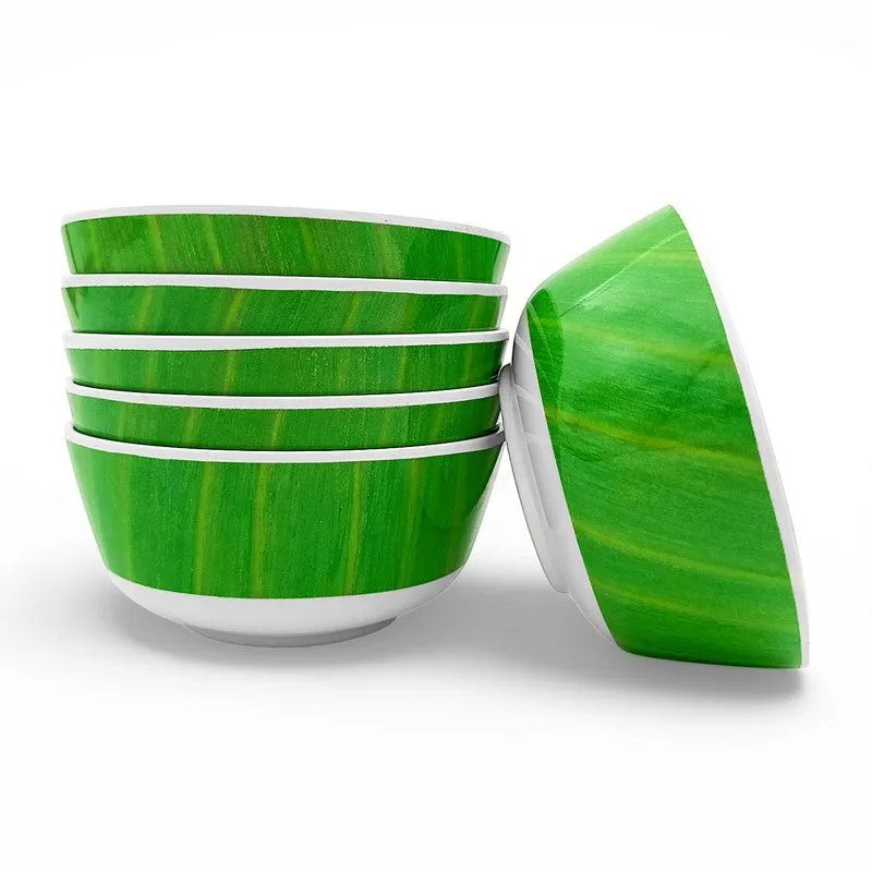 Banana Leaf Melamine Snack Bowls (300 mL Each) - Set of Six media 6