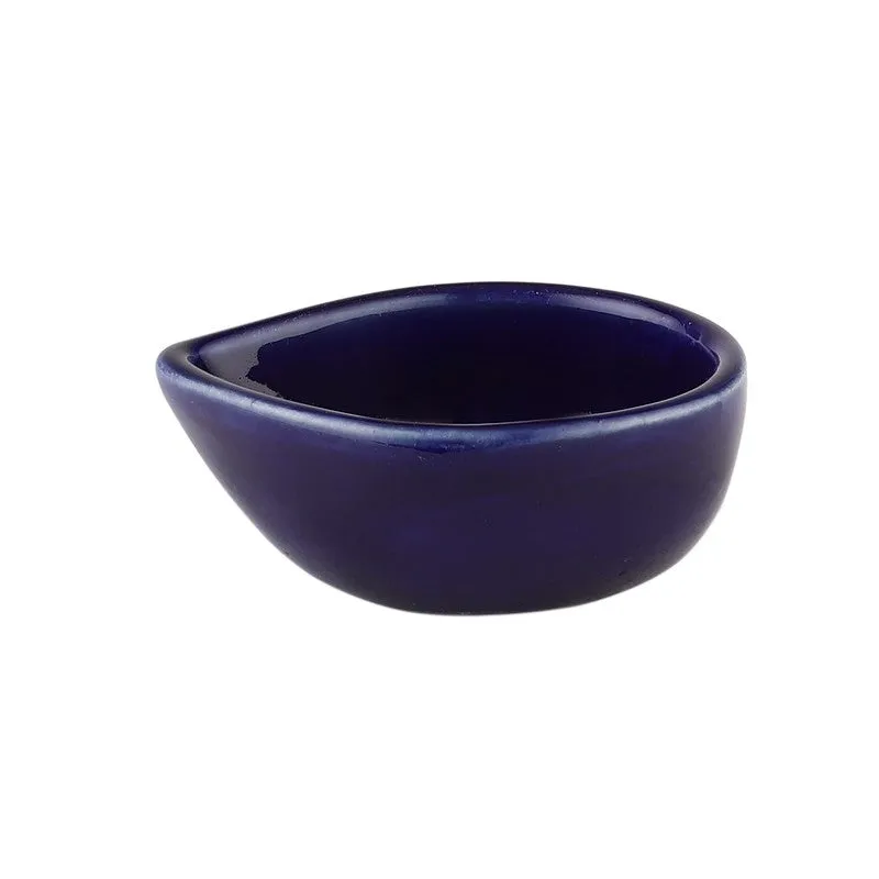 Earthen Festive Diya Set (Blue) - Set Of Four media 6