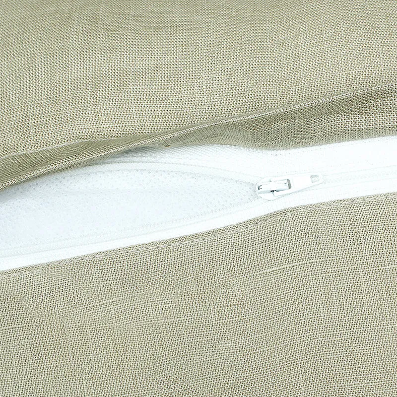 Scandi Soft Solid Cotton Cushion Cover (Beige) - Set Of Two media 5
