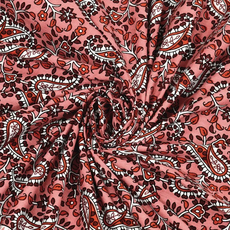 FloralNest Cotton Bedsheet (Red) - 144 TC media 6