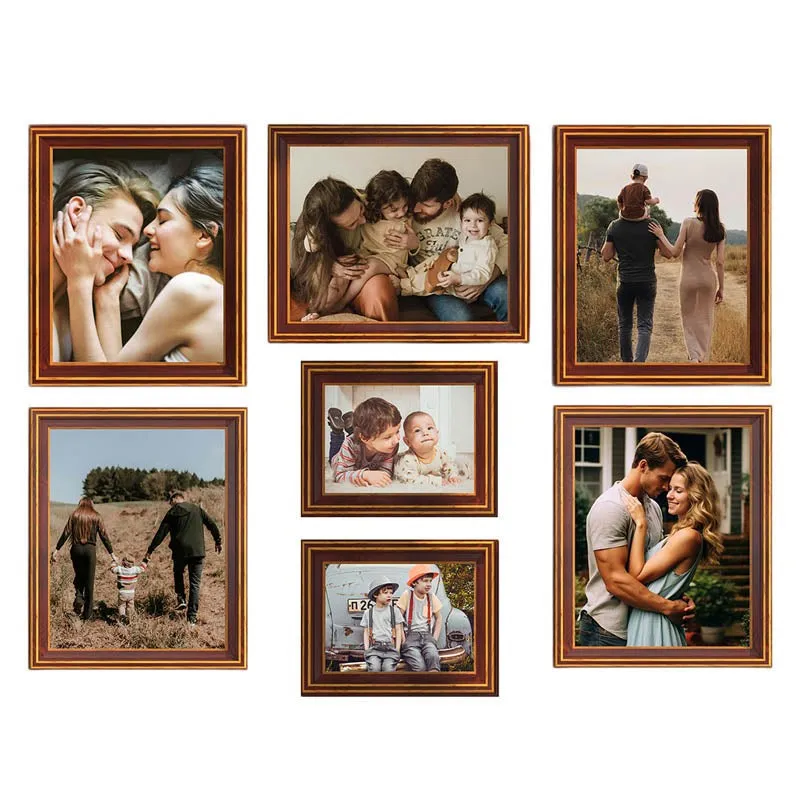 Memories Acrylic Wooden Photo Frames (Brown) - Set Of Seven media 5