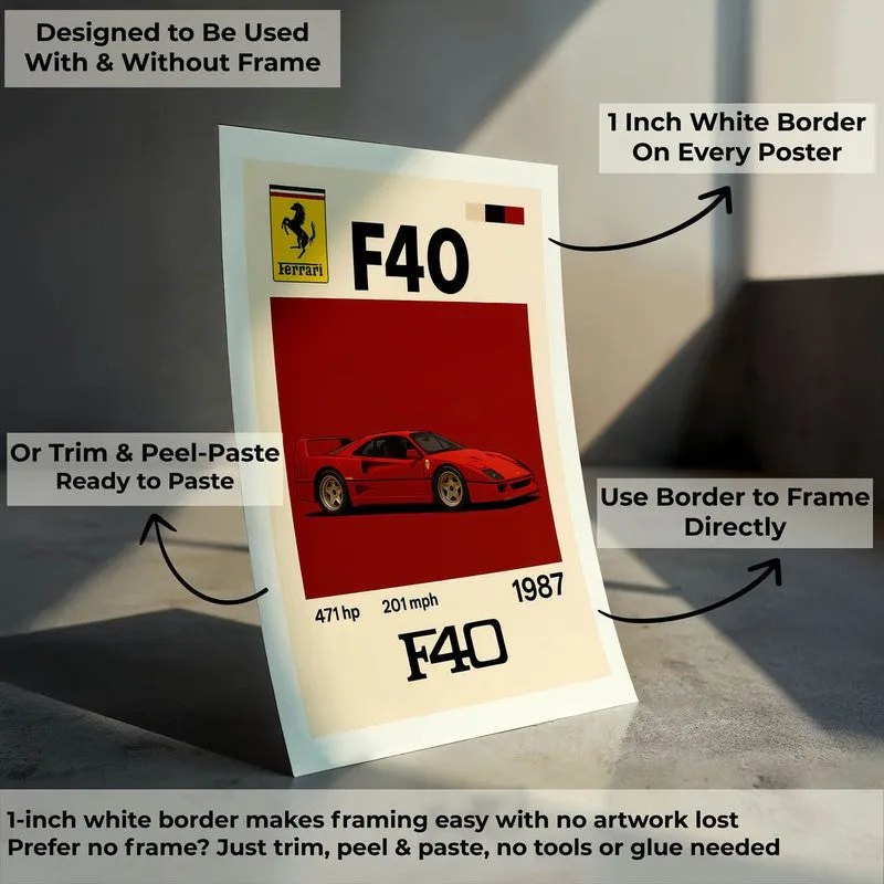 Ferrari F40 Classic Wall Poster media 8