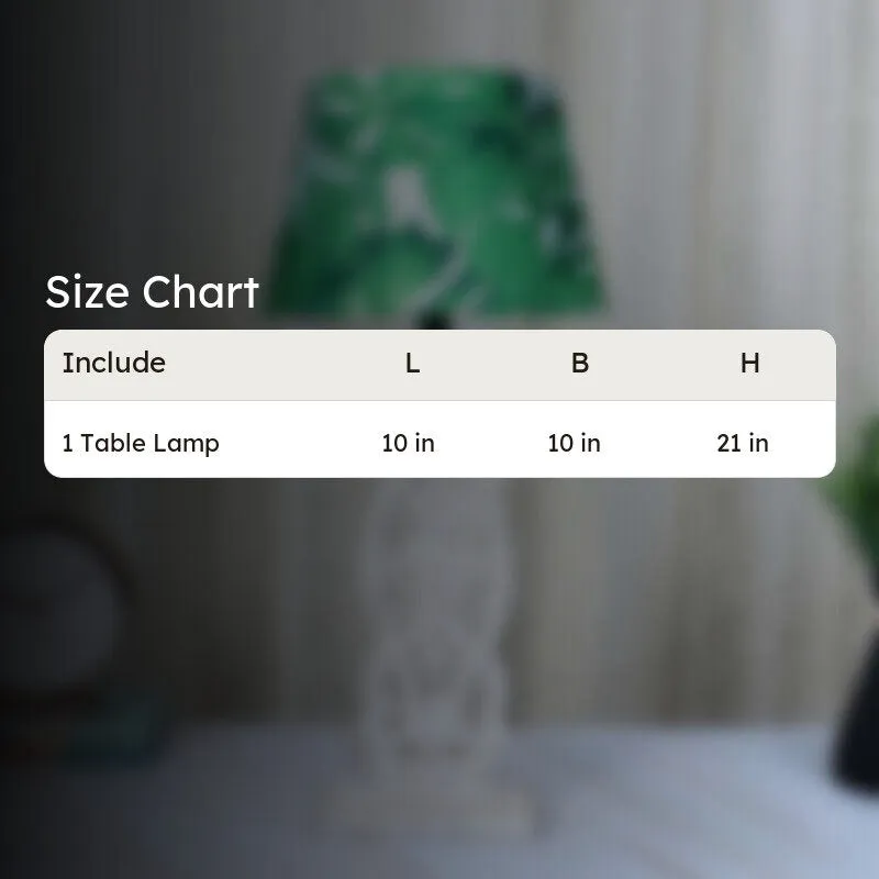 Kaizen Sigil Printed Mango Wood Table Lamp - White,Green media 5