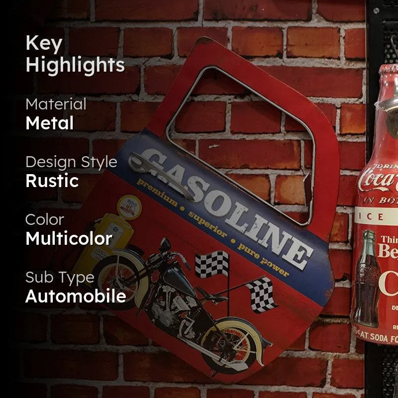 Gasoline Retro Car Door Metal Wall Accent media 2
