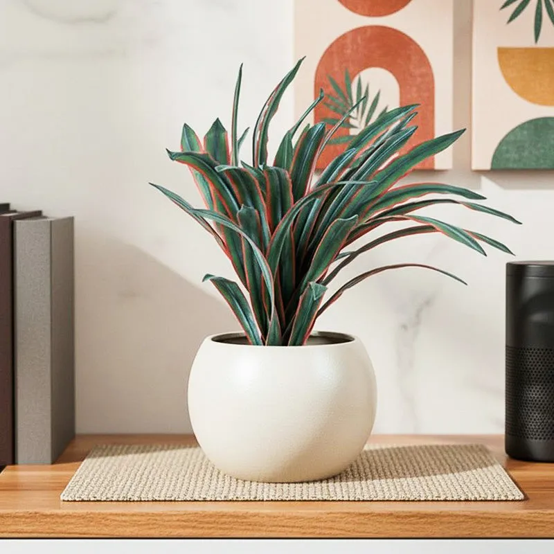 Cordia Artificial Cordyline Plant With Black Plastic Pot - 1.8 Feet media 1