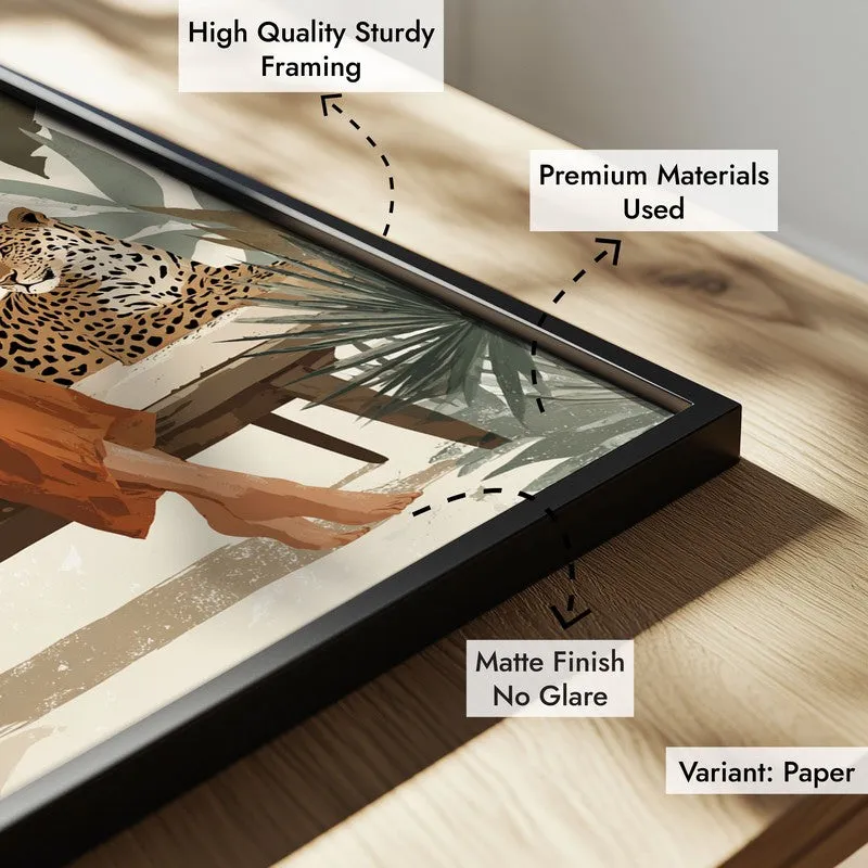 Leopard Lounge Canvas Wall Painting - Black Frame media 6