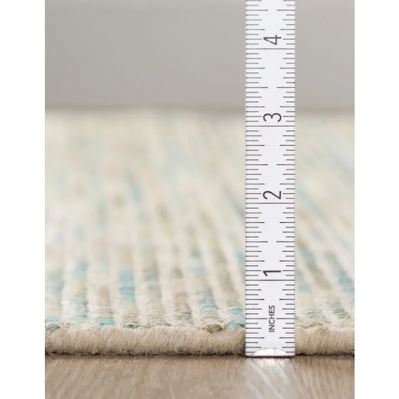 Lasumi Hand Woven Wool Rug - Bluish Cream media 8