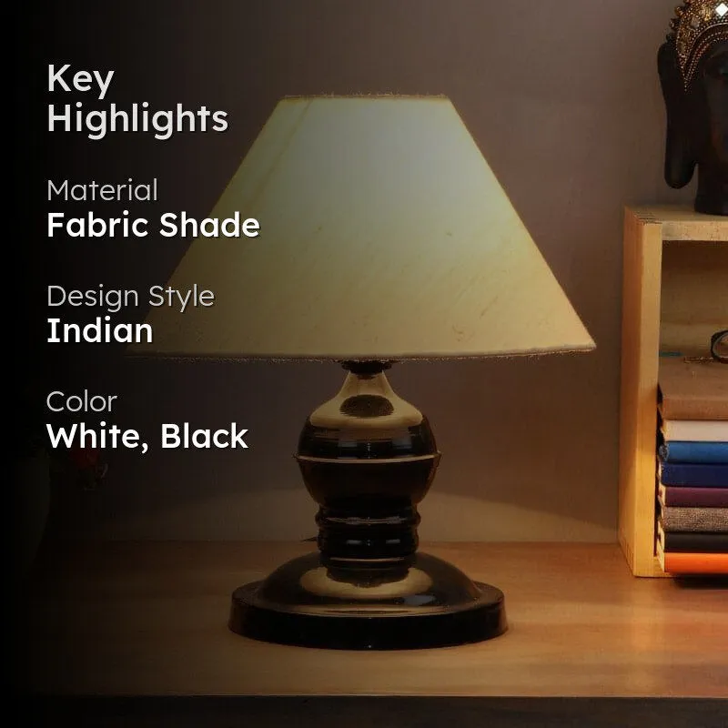 Marama Ursa Fabric Table Lamp - White,Black media 2