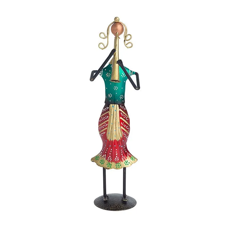 Lady Musician Iron Showpiece - Green,Red media 3