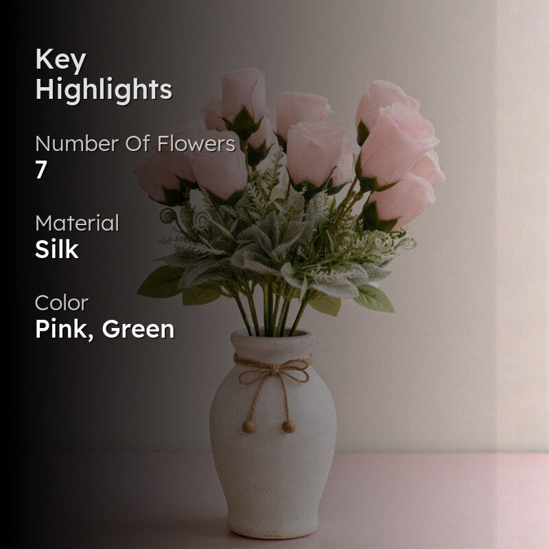 Rosebush Artificial Flower - Blush Pink media 2