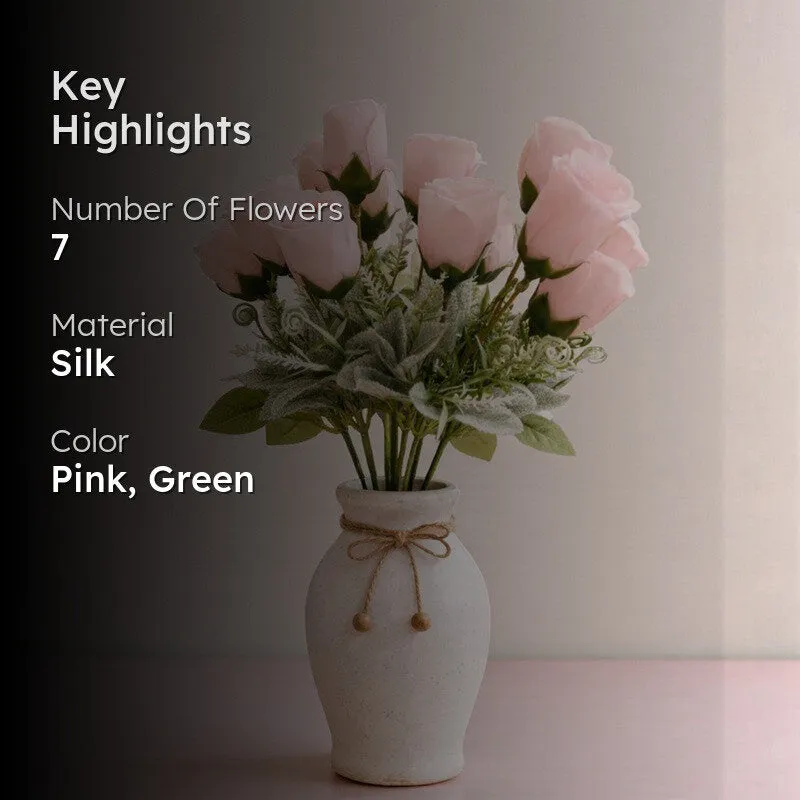 Rosebush Artificial Flower - Blush Pink media 2