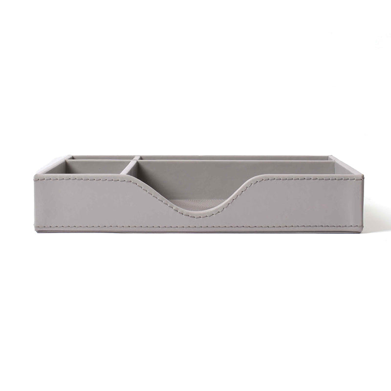 Veltrix Cube Faux Leather Desk Organiser - Grey media 7