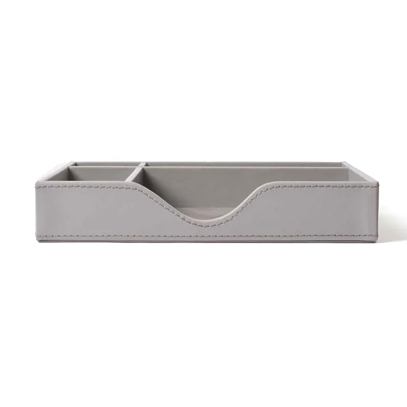 Veltrix Cube Faux Leather Desk Organiser - Grey media 7