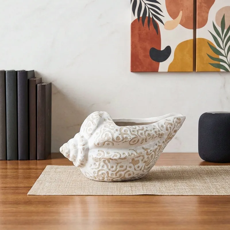 Sea Shell Planter - White media 1