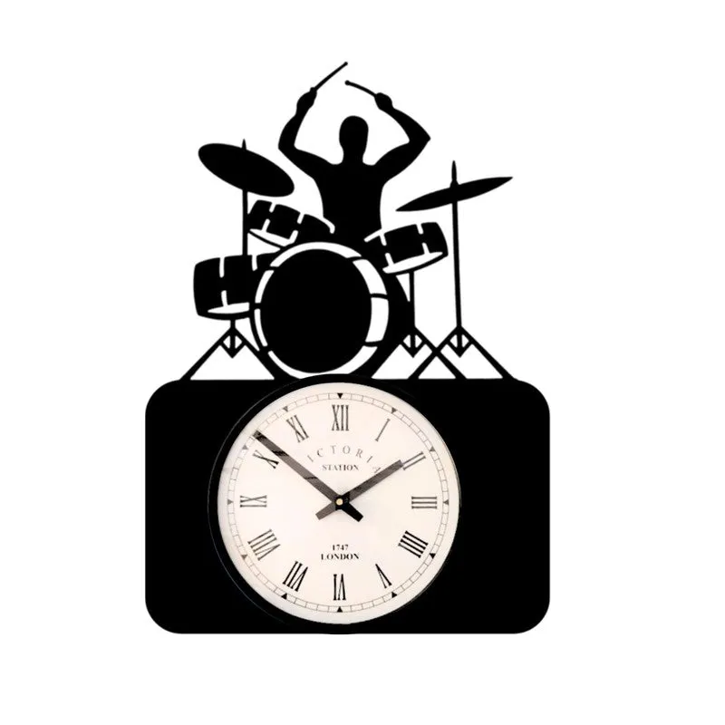Musicband Steel Analog Wall Clock - Black media 4