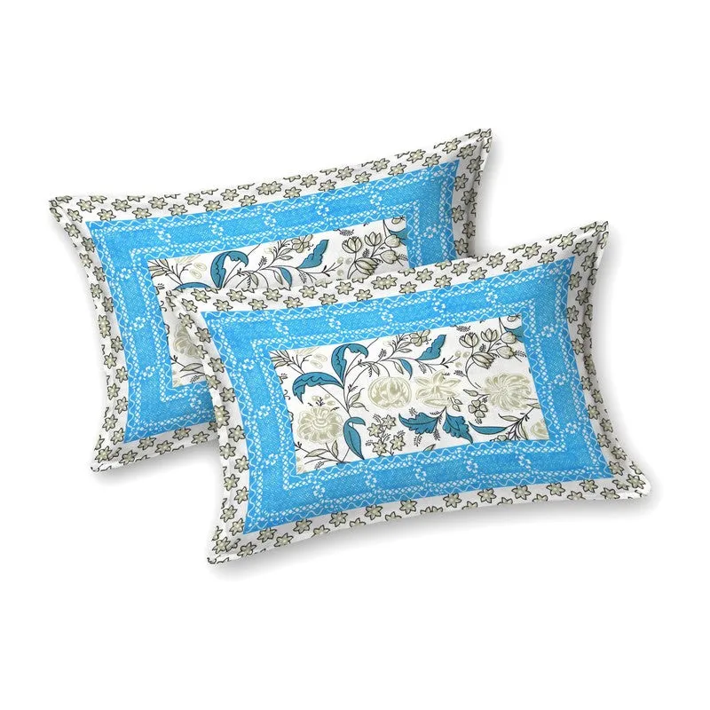 Designa Cotton Bedsheet (Blue,White) - 240 TC media 4