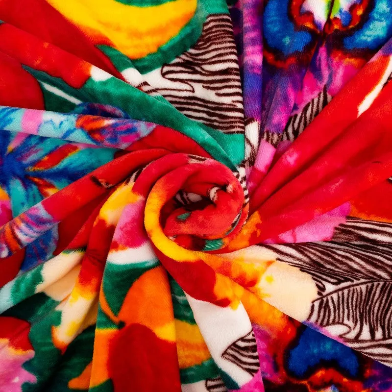 Bloomaura Floral Woolen Blanket (Multicolor) - 330 GSM media 4