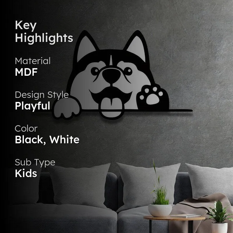 Woof & Wave Monochrome Wood MDF Wall Hanging media 2