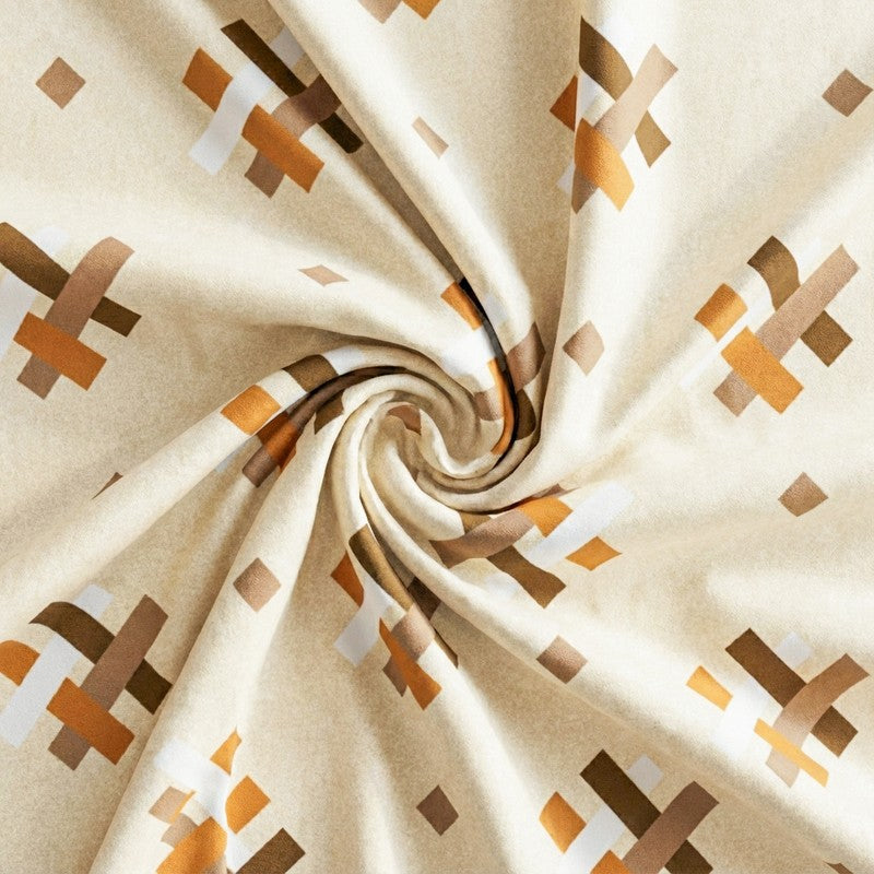 Criss Cross Chrome Cotton Bedsheet (Yellow) - 144 TC media 5