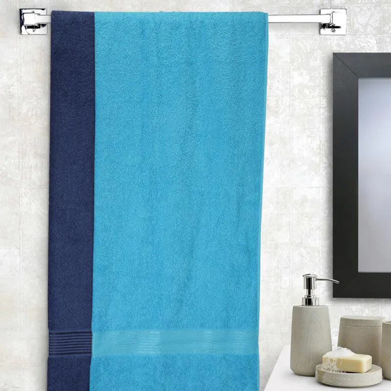 Bodil Bath Towel (Light Blue & Navy Blue) - Set Of Two media 1